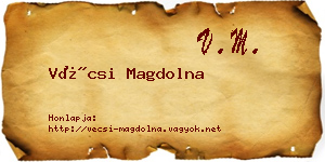 Vécsi Magdolna névjegykártya