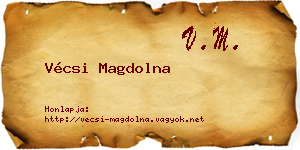 Vécsi Magdolna névjegykártya