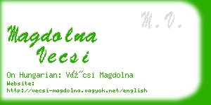 magdolna vecsi business card